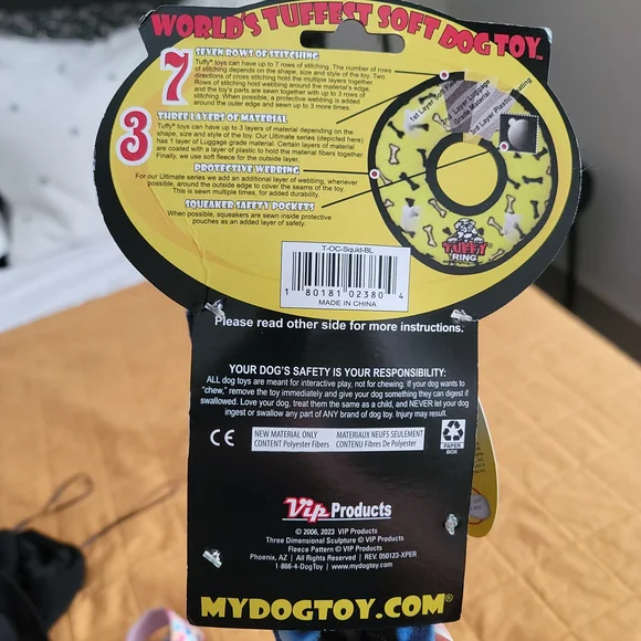 Blue and Black Dog Plush Octopus Toy - Picture 3 of 3